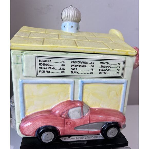 Classic American Roadside Fitz and Floyd Omnibus 1993 Lou's Drive-In Canister - Picture 3 of 6